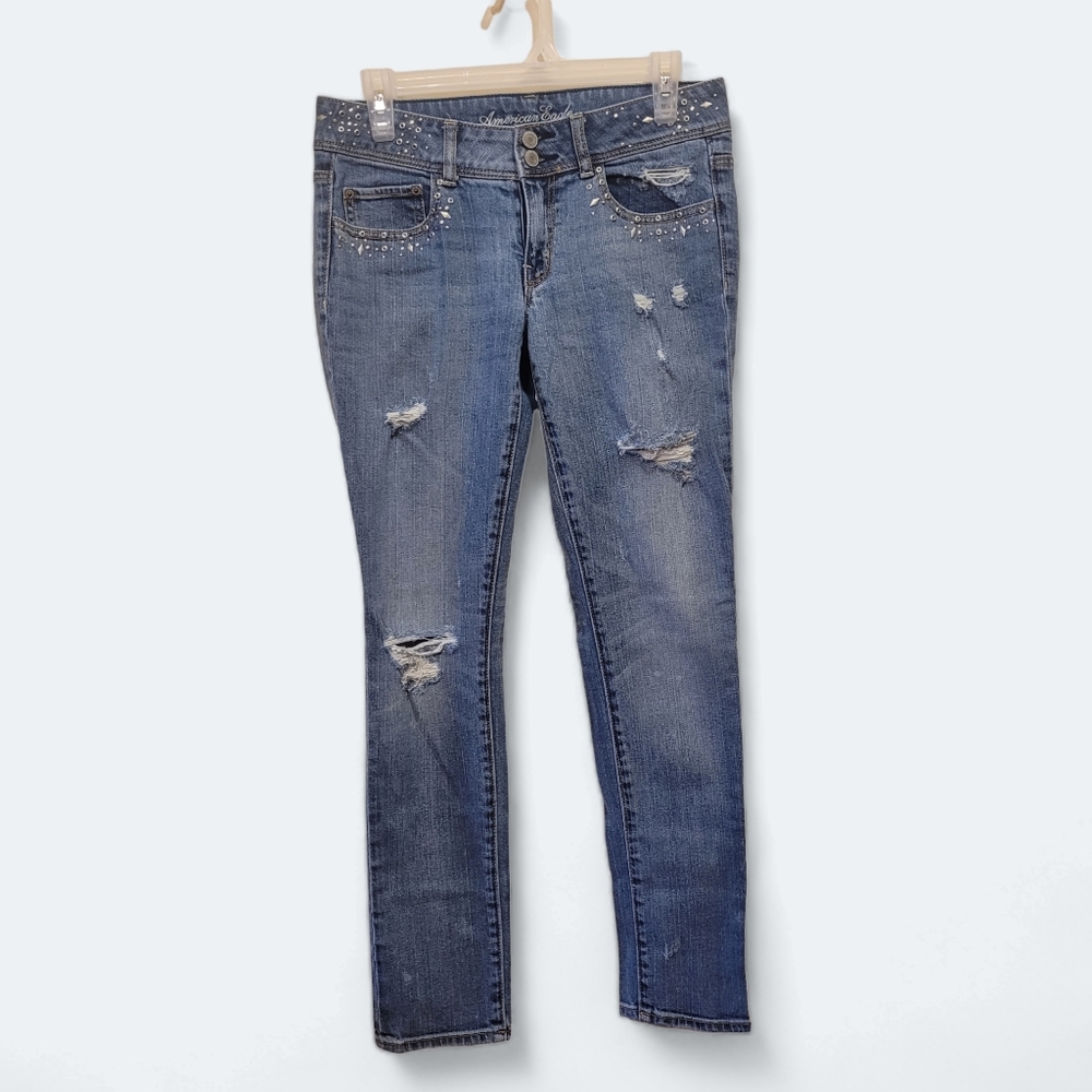 AMERICAN EAGLE - Women's Embellished Skinny Jeans